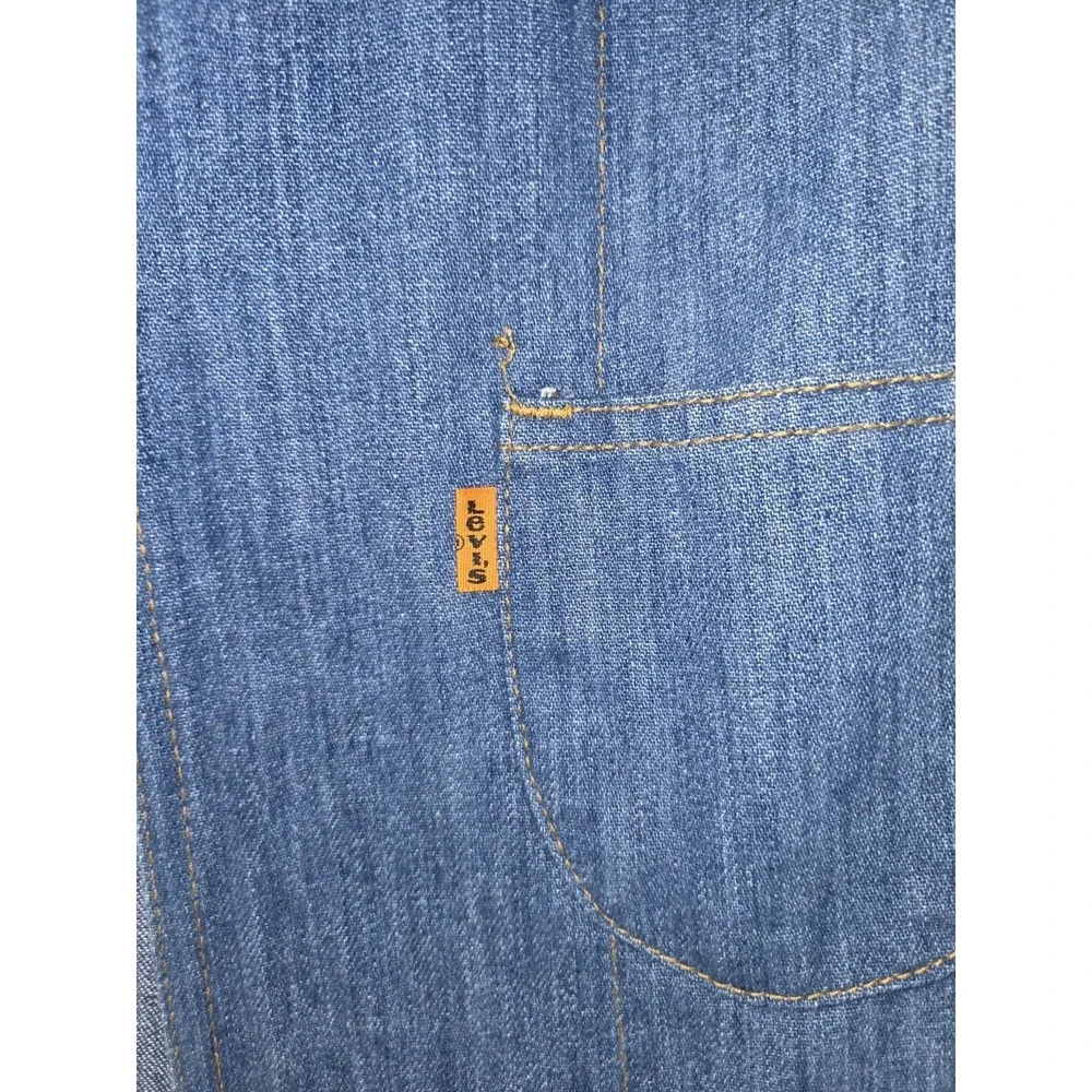 Vintage 70's Levi's Open Denim Vest.  Orange Tab. 46